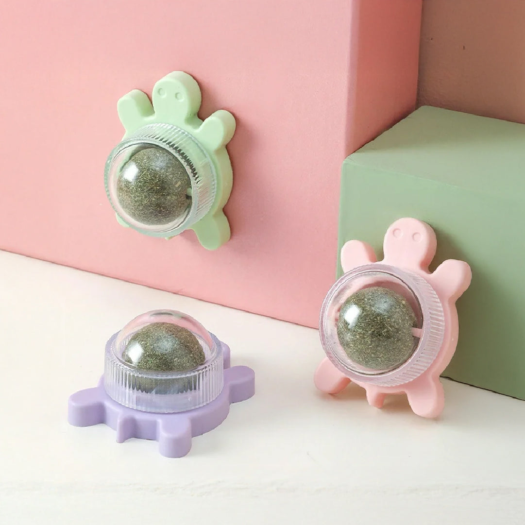 Juguete para Gatos Bola de Catnip en Forma de Tortuga verde