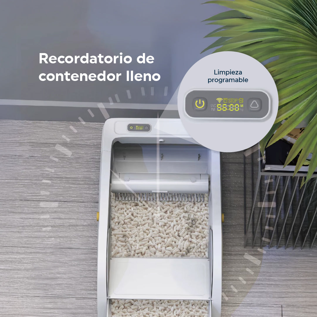 Arenero Inteligente Plano Automático para Gatos