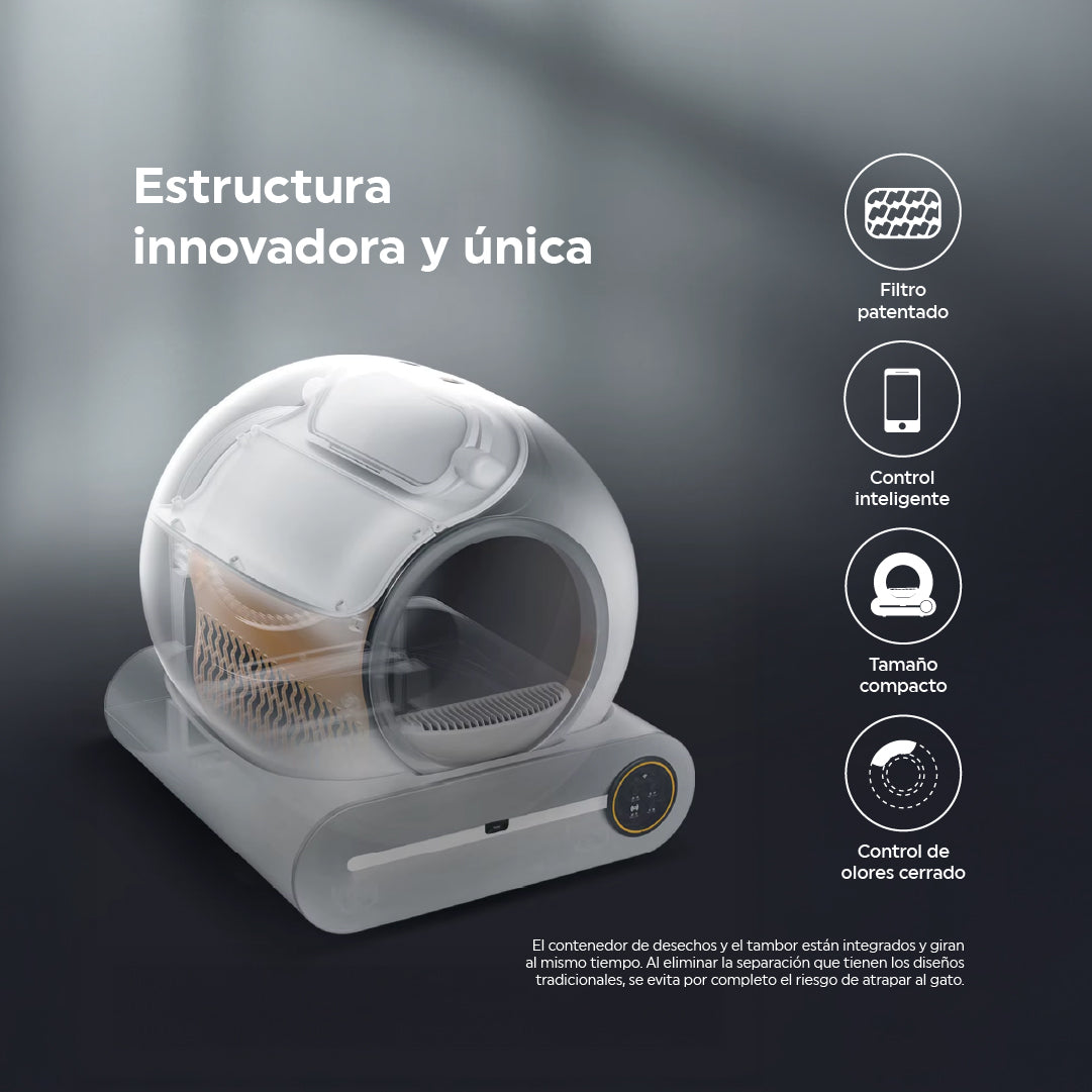Arenero Inteligente Circular Automático para Gatos