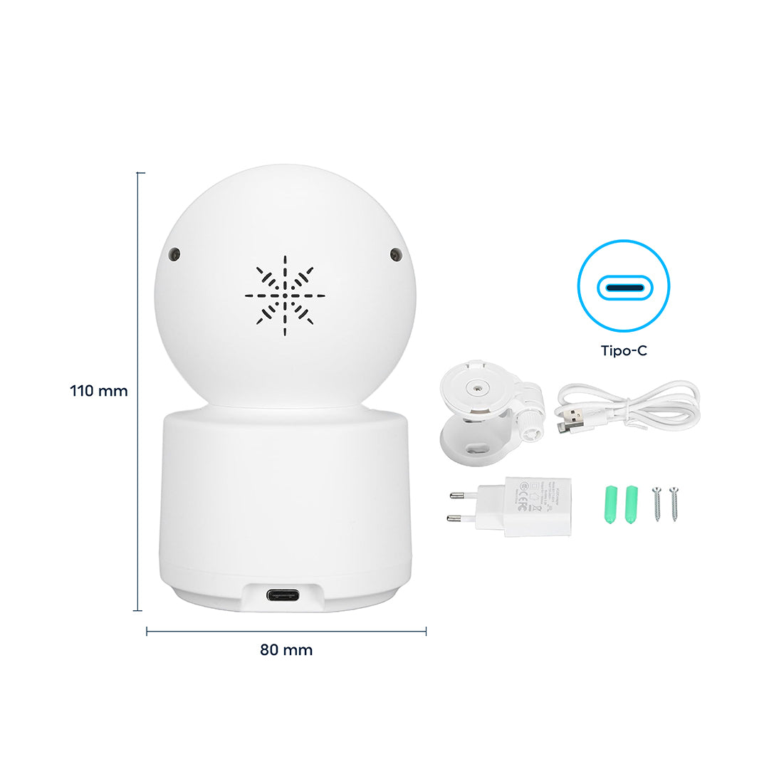 Camara de seguridad doble lente wifi 360 Full HD interior vision nocturna