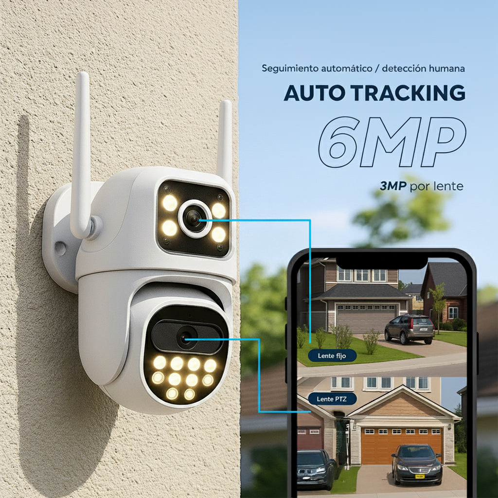 Cámara de Seguridad 6MP Doble Lente con WiFi