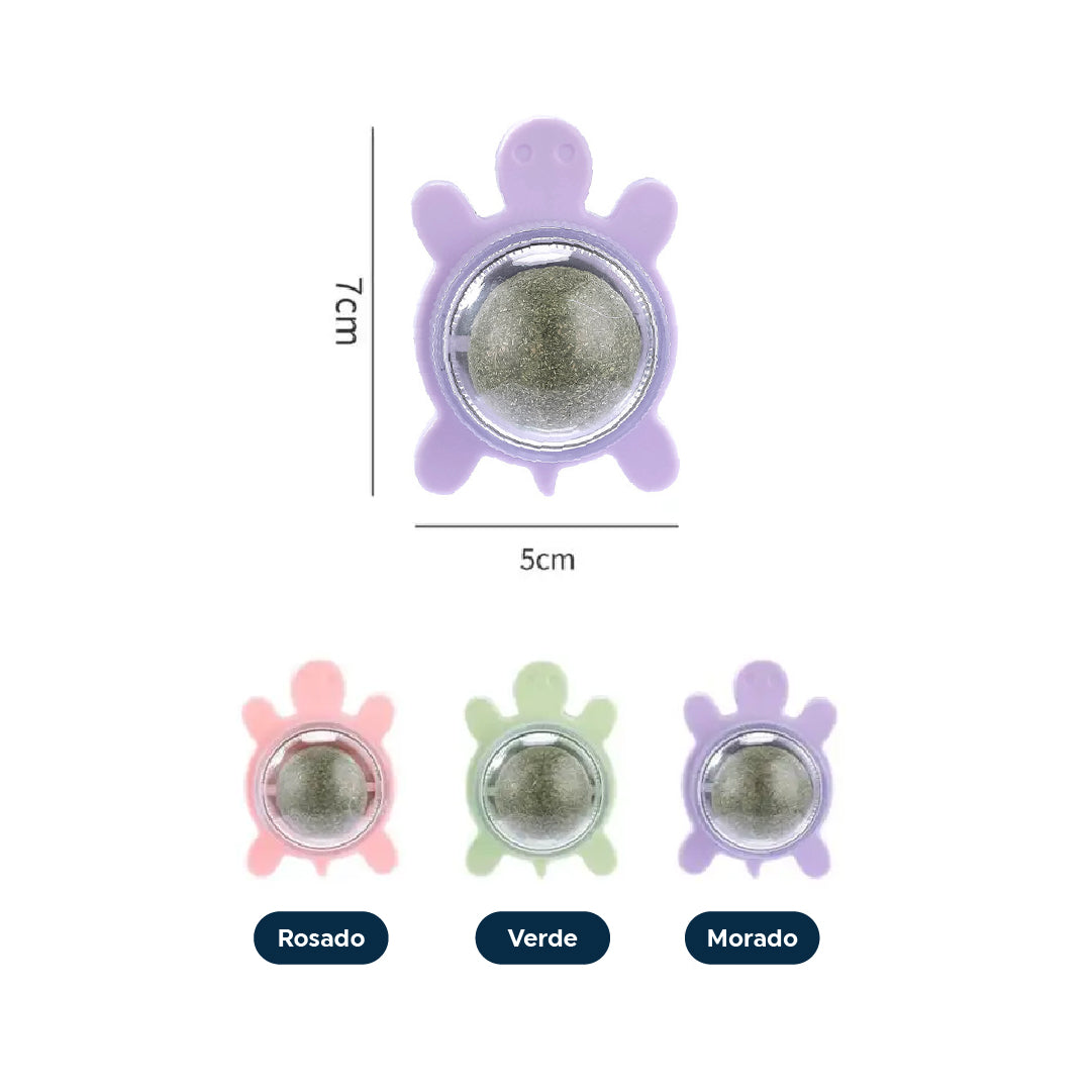 Juguete para Gatos Bola de Catnip en Forma de Tortuga verde