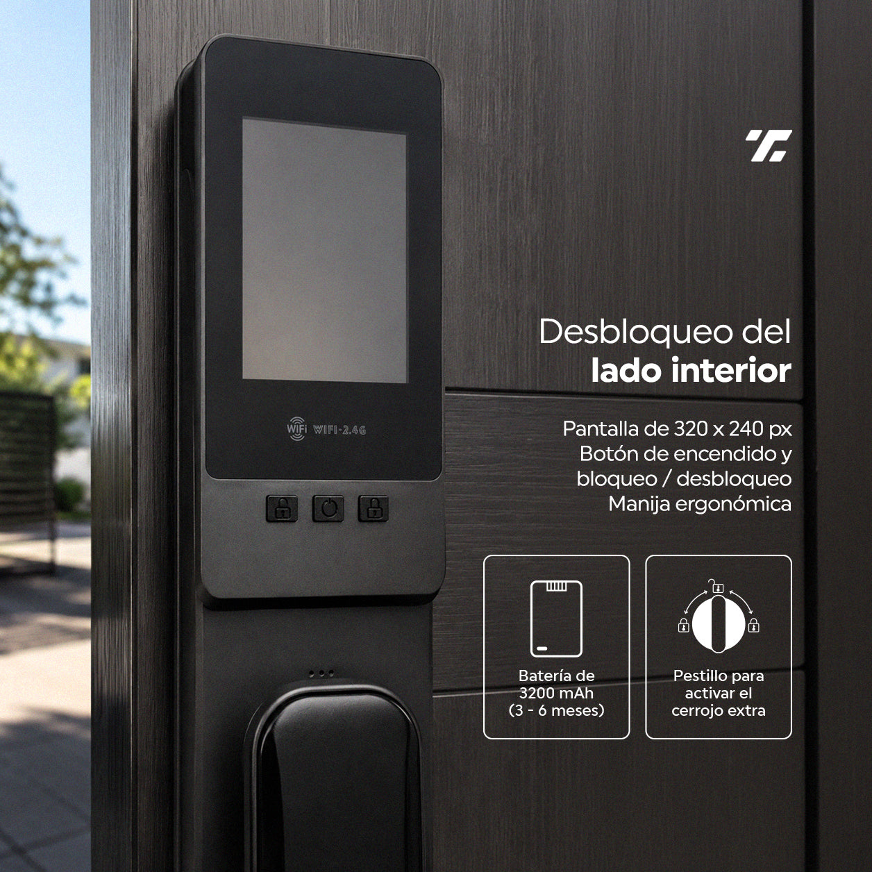 Cerradura Inteligente Exterior 6 en 1 con Huella, Reconocimiento Facial y más