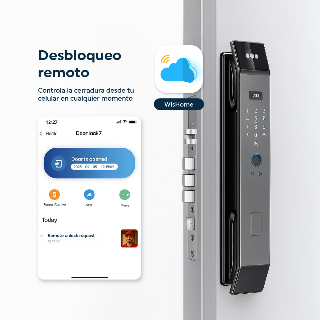 Cerradura Inteligente Exterior 6 en 1 con Huella, Reconocimiento Facial y más