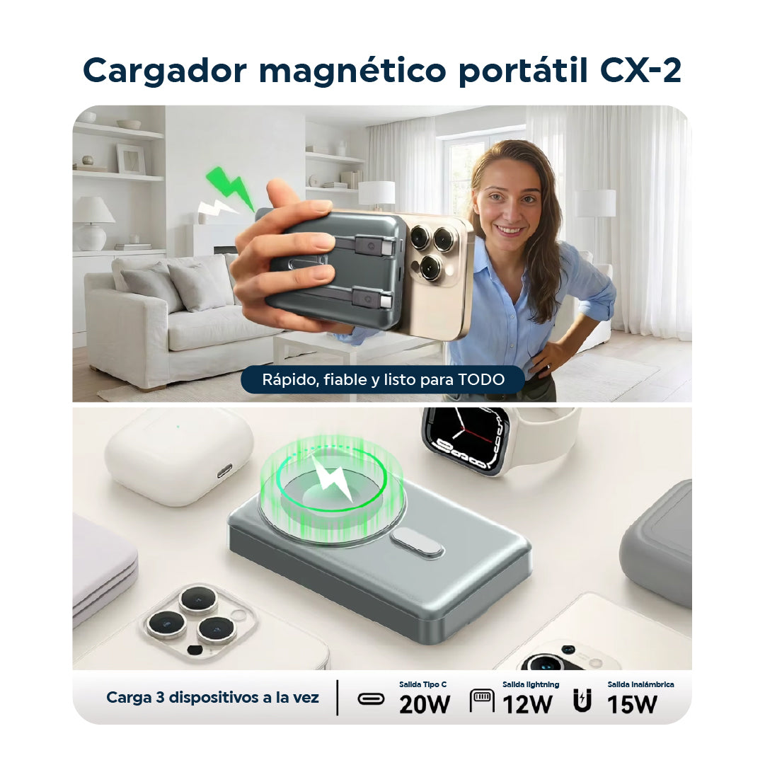 Power Bank Magnético Inalámbrico 10000mAh