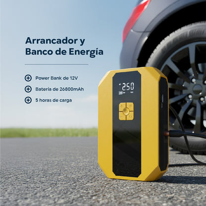 Arrancador de Autos/Motos 26800mAh Compresor de Aire y más