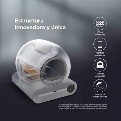 Arenero Inteligente Circular Automático para Gatos