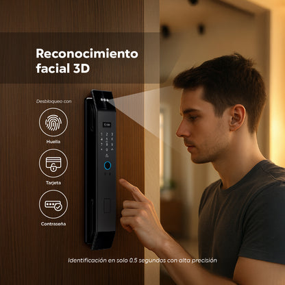Cerradura Inteligente Exterior 6 en 1 con Huella, Reconocimiento Facial y más
