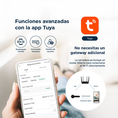 Cerradura Inteligente Interior 5 en 1 con Huella, App, compatible con Alexa y más