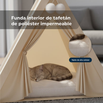 Cama tipo Tipi para Mascotas de Tela Lavable
