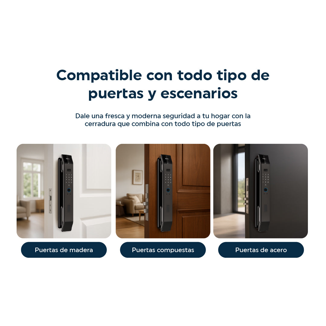 Cerradura Inteligente Exterior 6 en 1 con Huella, Reconocimiento Facial y más