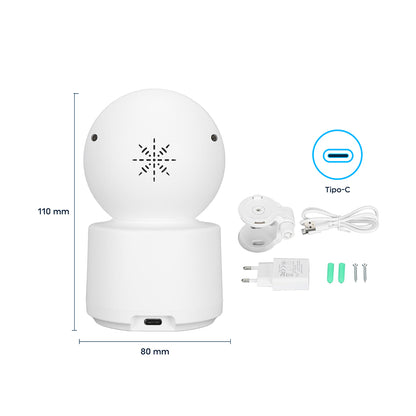 Camara de seguridad doble lente wifi 360 Full HD interior vision nocturna