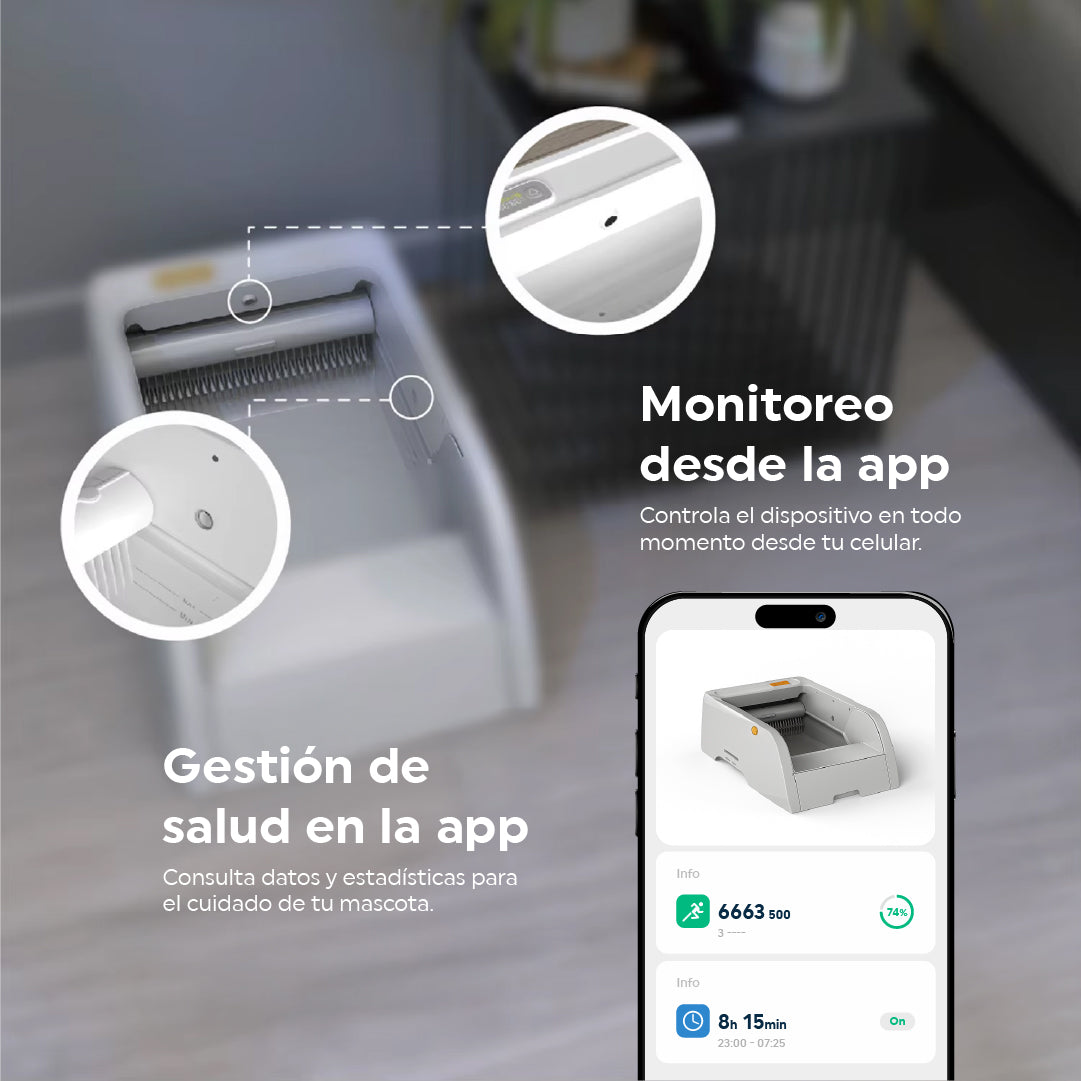 Arenero Inteligente Plano Automático para Gatos