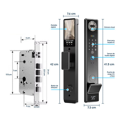 Cerradura Premium Inteligente Exterior 6 en 1 con Huella, Reconocimiento Facial y más
