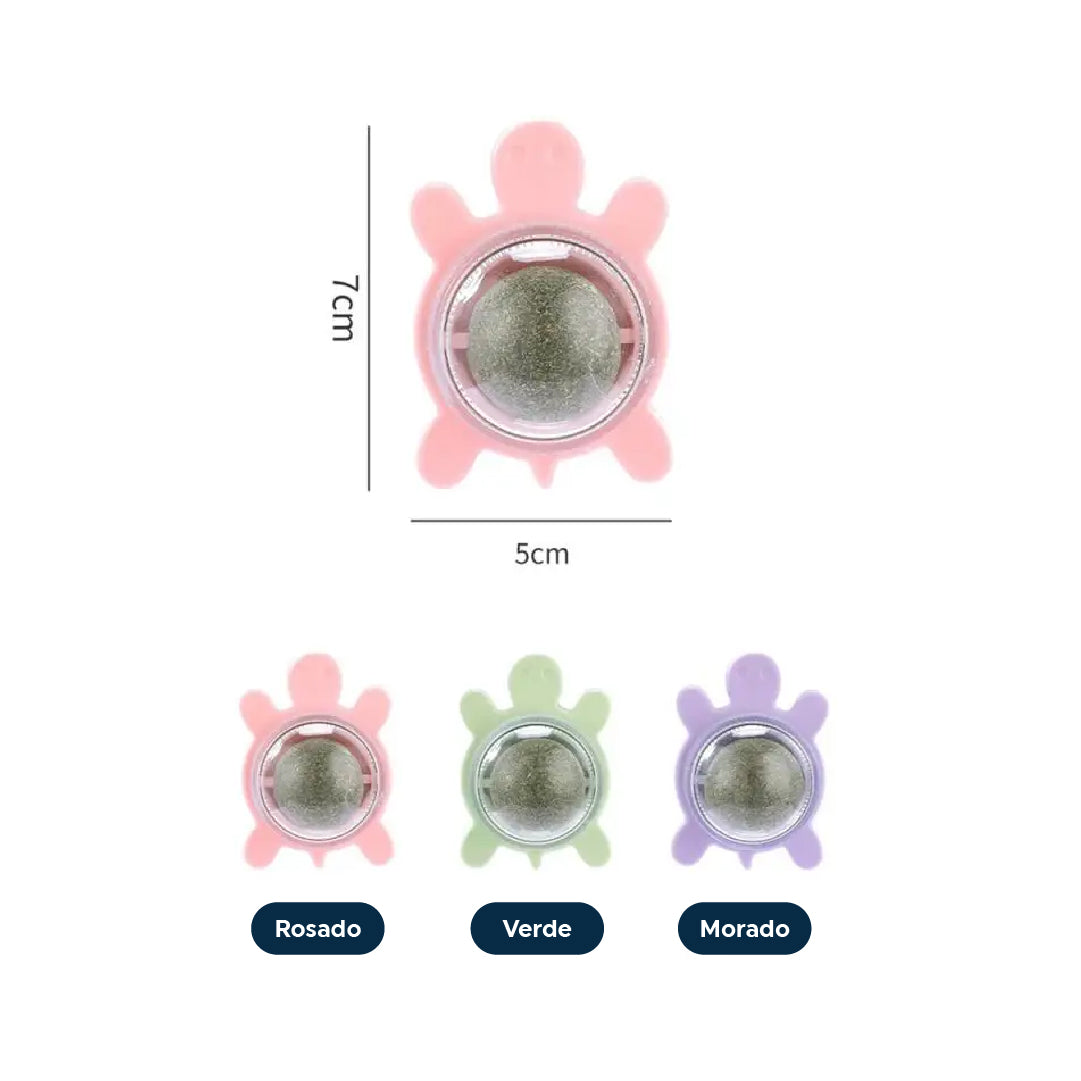 Juguete para Gatos Bola de Catnip en Forma de Tortuga verde