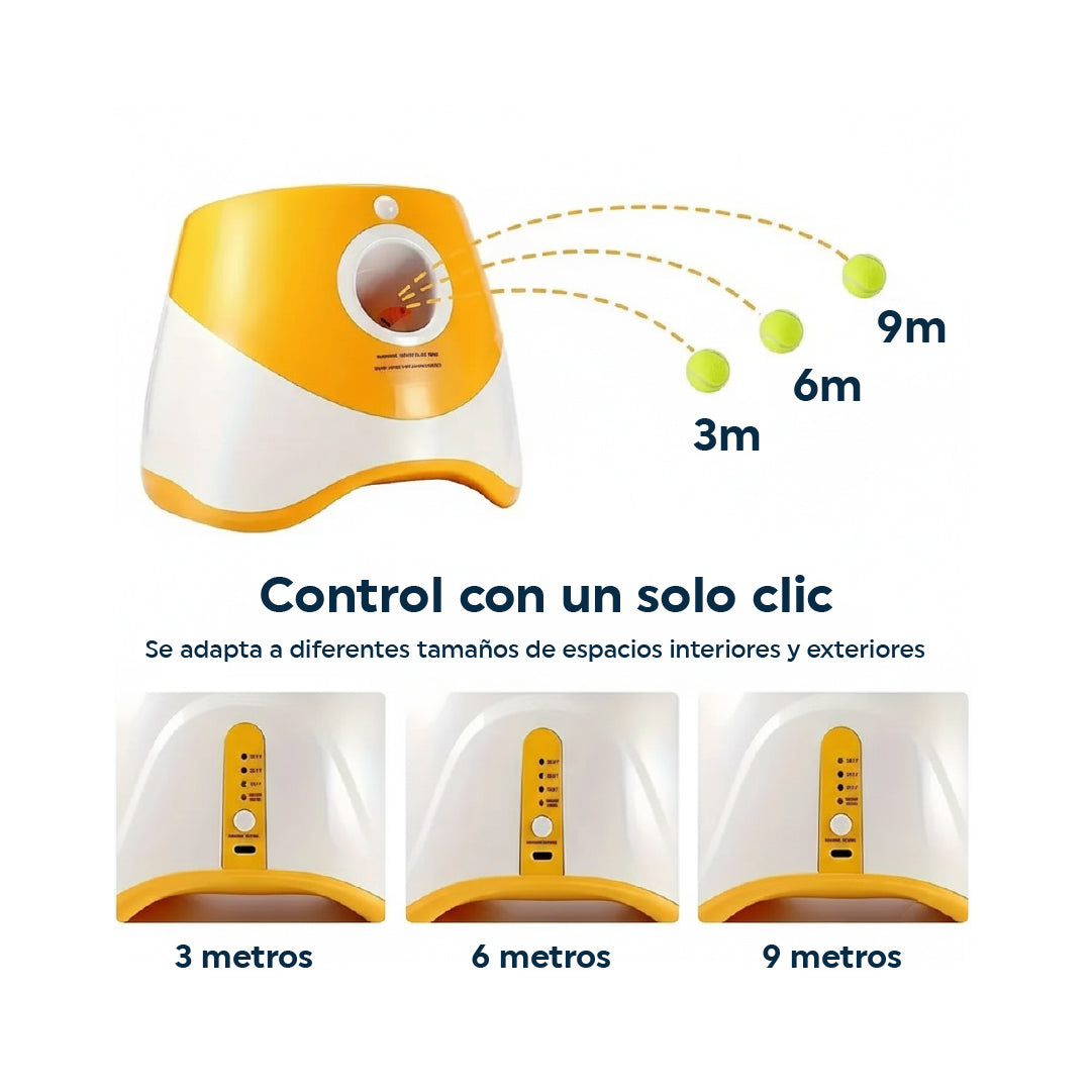 Lanzador Automático de Pelotas para Perros con 3 Distancias