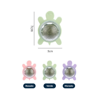 Juguete para Gatos Bola de Catnip en Forma de Tortuga verde