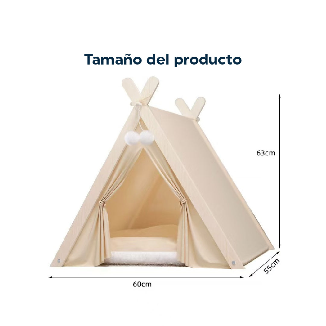 Cama tipo Tipi para Mascotas de Tela Lavable