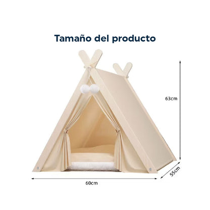 Cama tipo Tipi para Mascotas de Tela Lavable