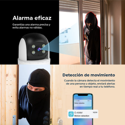 Cámara de seguridad con un lente WiFi 360° Full HD para interiores visión nocturna