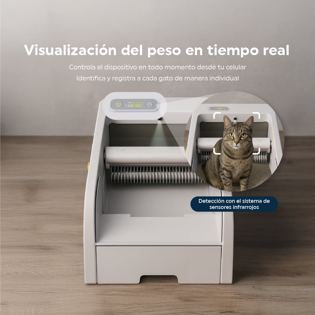 Arenero Inteligente Plano Automático para Gatos