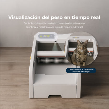 Arenero Inteligente Plano Automático para Gatos