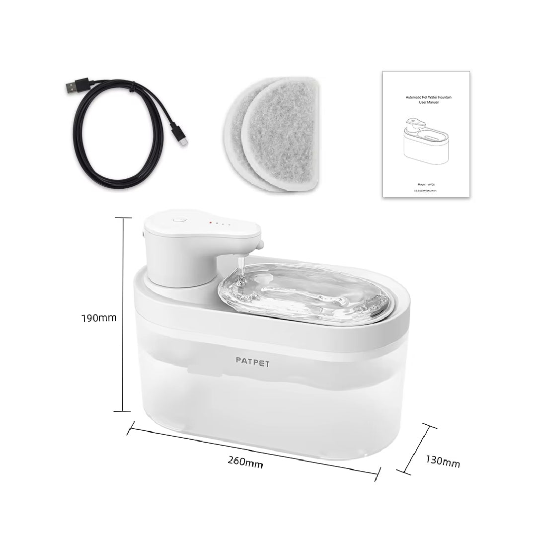 Bebedero inalámbrico para mascotas con sensor PIR recargable