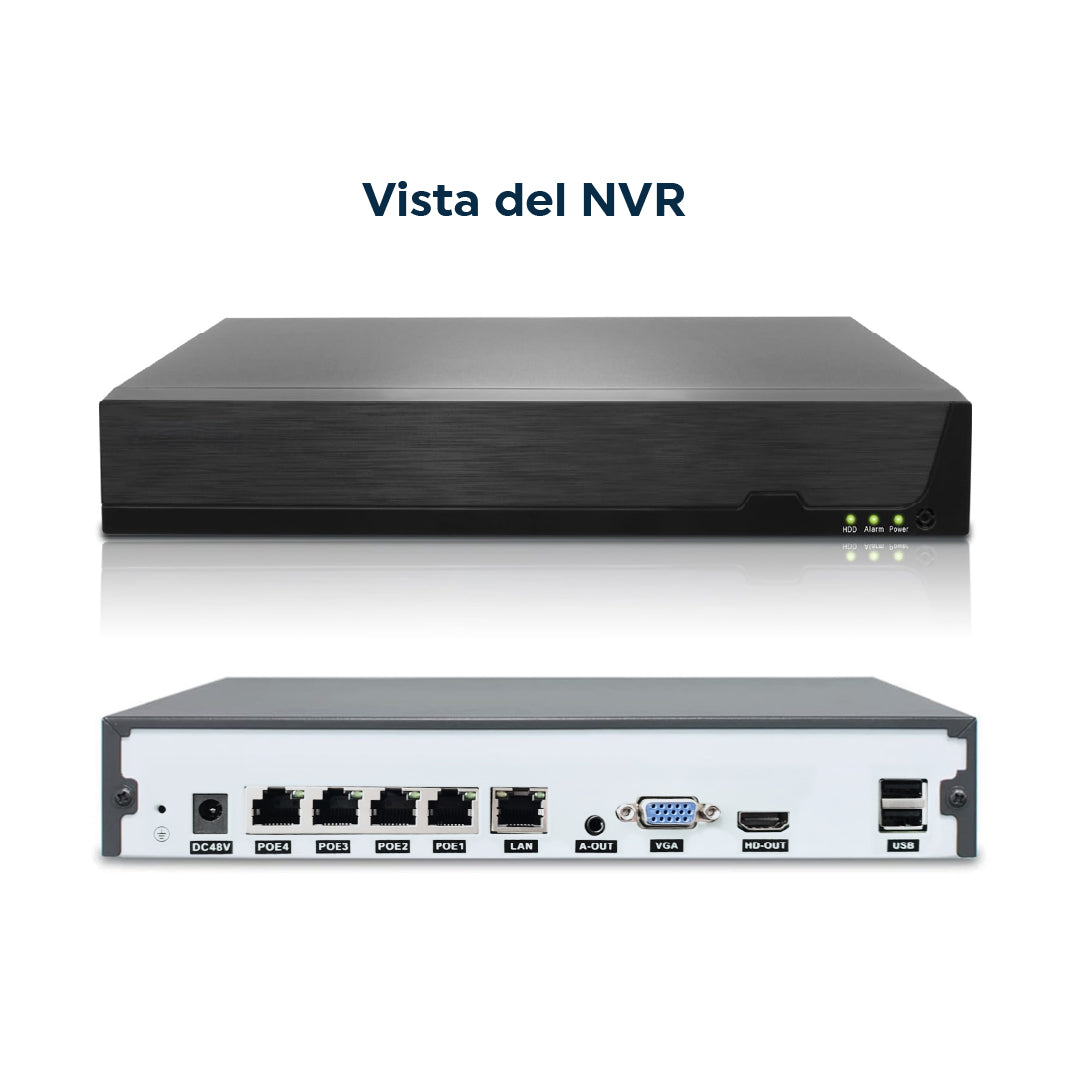 Kit de Cámaras de Seguridad POE 5MP NVR Vision Nocturna y Audio Bidireccional