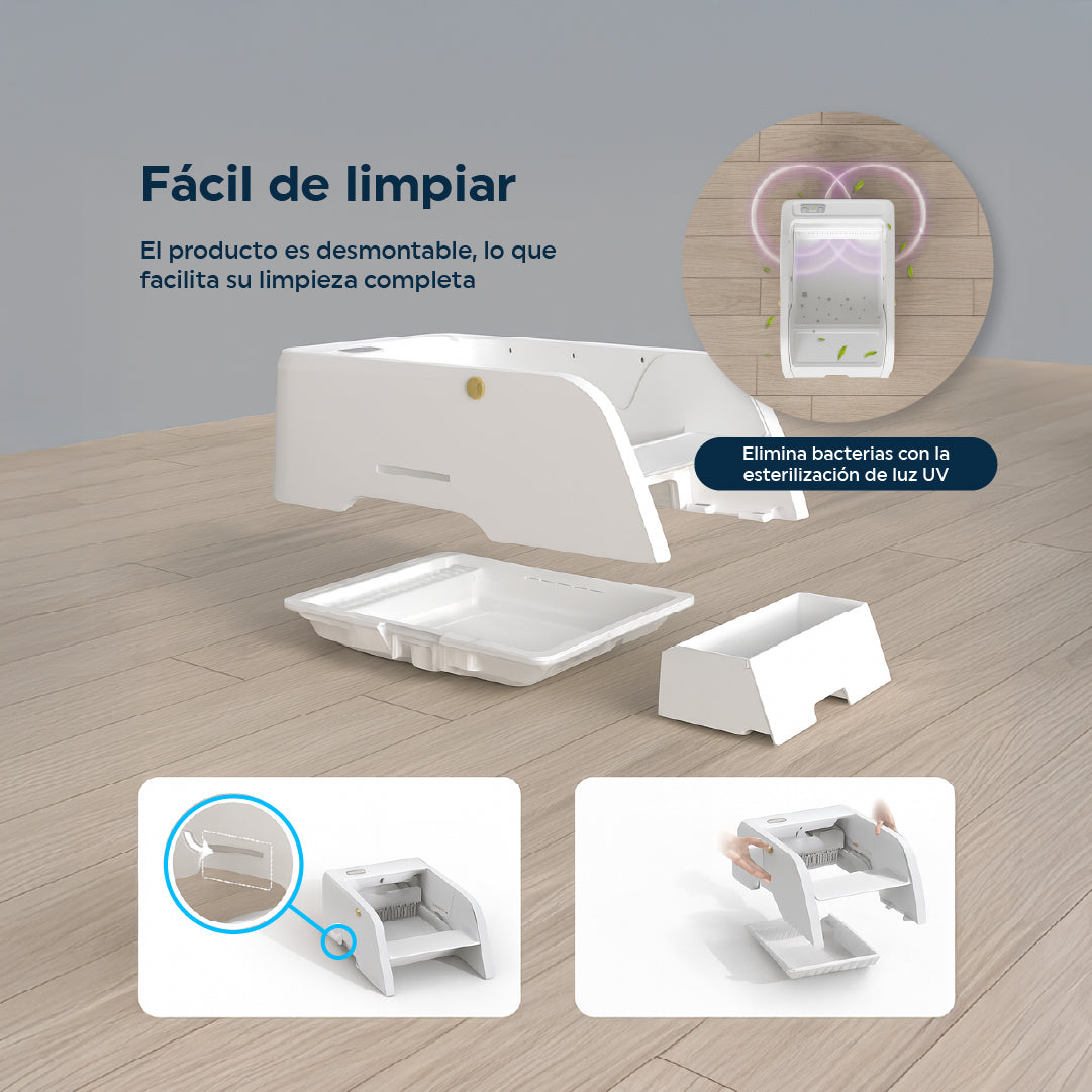 Arenero Inteligente Plano Automático para Gatos