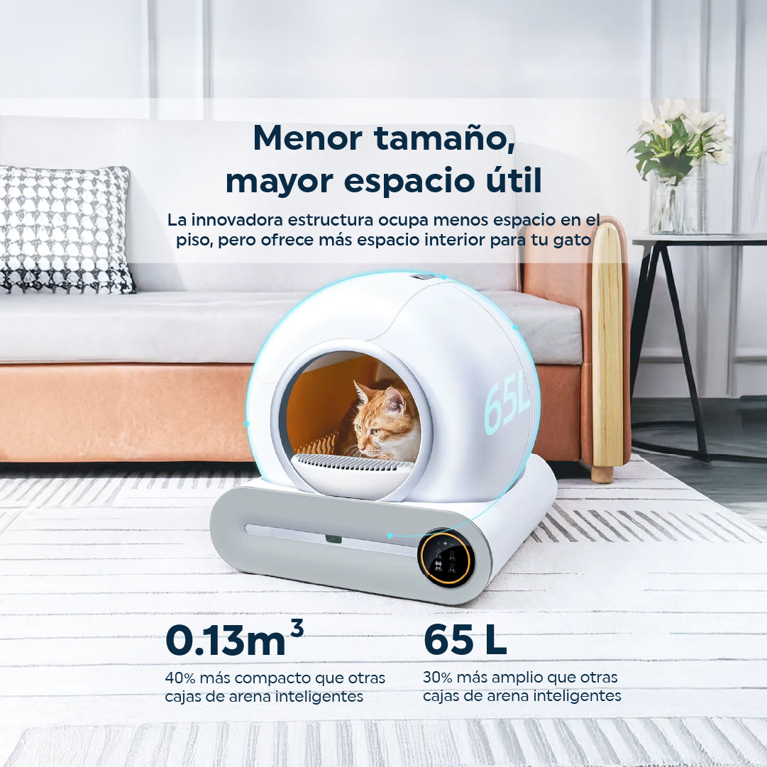 Arenero Inteligente Circular Automático para Gatos