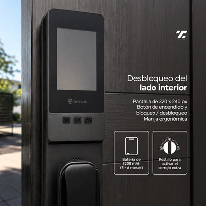 Cerradura Inteligente Exterior 6 en 1 con Huella, Reconocimiento Facial y más