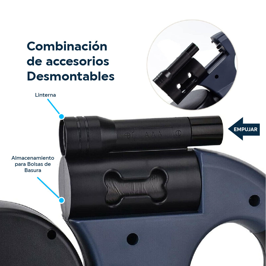 Correa Doble Retráctil para Mascotas