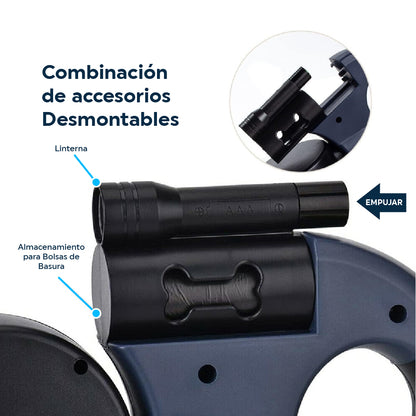 Correa Doble Retráctil para Mascotas