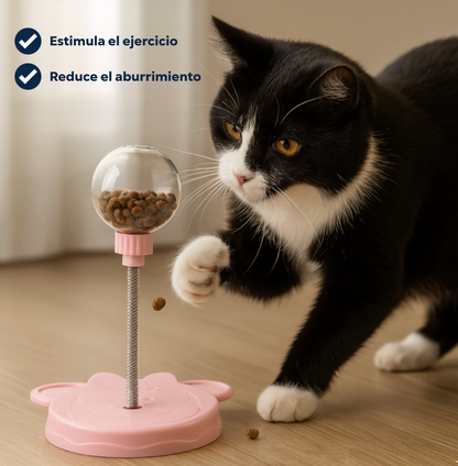 Bola Dispensadora de Comida Interactiva con Resorte