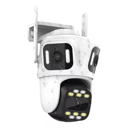 Cámara de Seguridad IP Triple Lente Exterior Ultra HD Wifi 360 Zoom